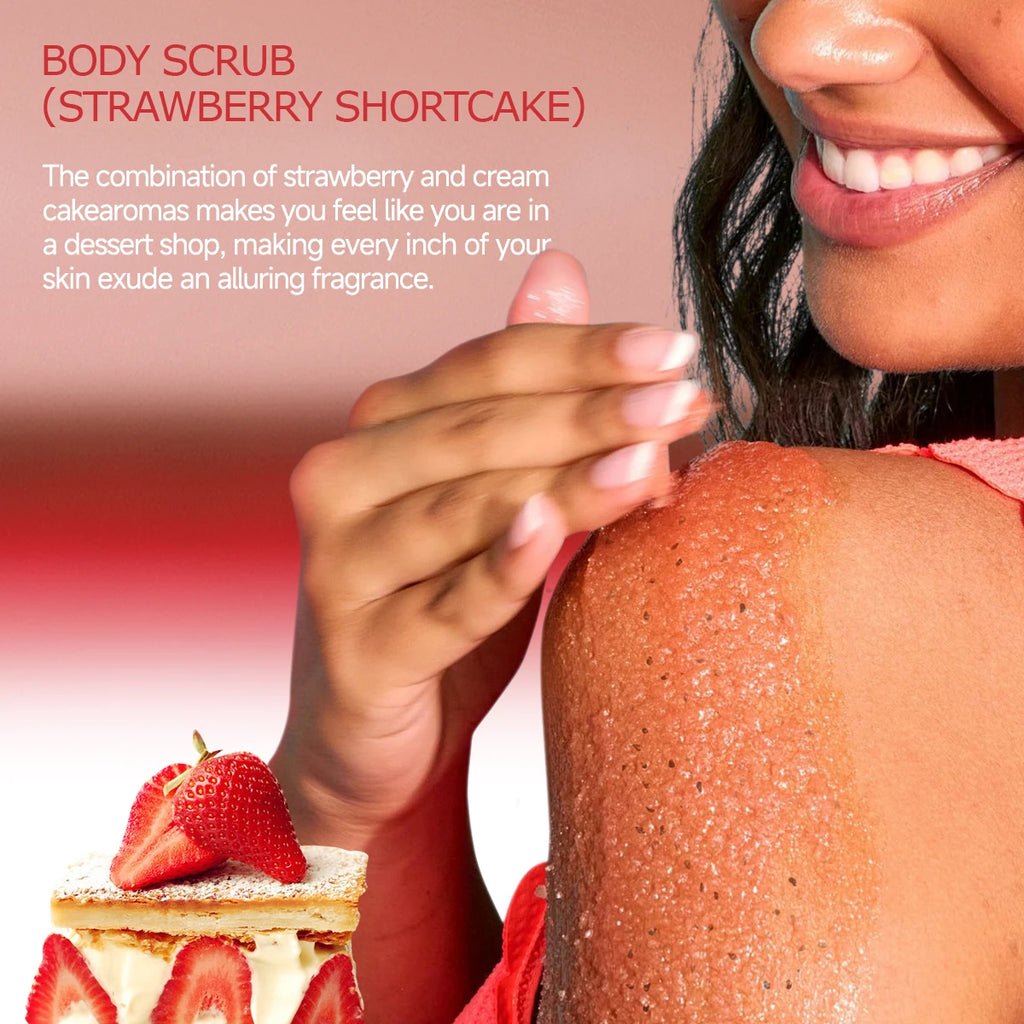 Strawberry Body Scrub 285g | Natural Exfoliating Face Moisturizer Scrubs Treatments Tidesmit