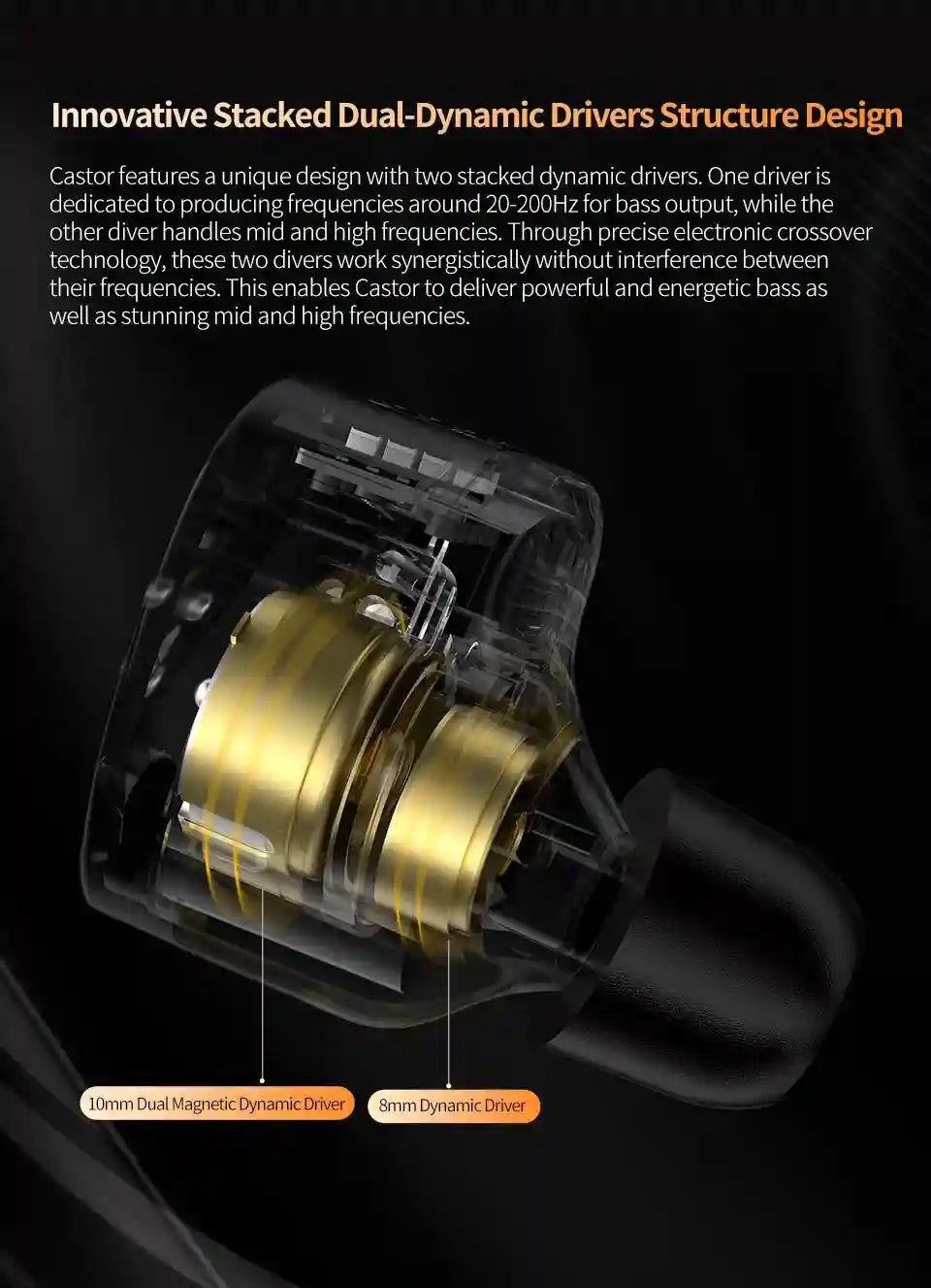 KZ Castor Tunable HiFi In-Ear Monitors | Dual-Driver Studio Precision Tidesmit