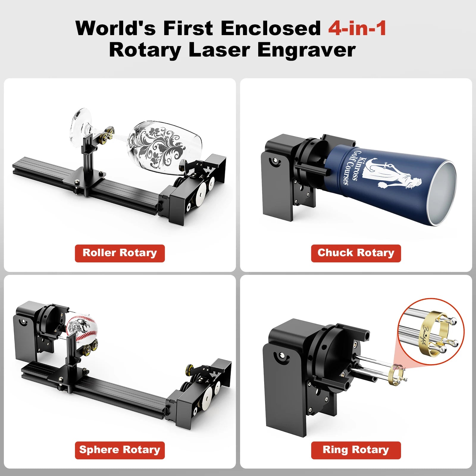 Twotrees TS5 Rotary Laser Engraver for Stanley Cup Pre-assembled 95% CNC Machine Laser Engraving Spheres And Circles Tools