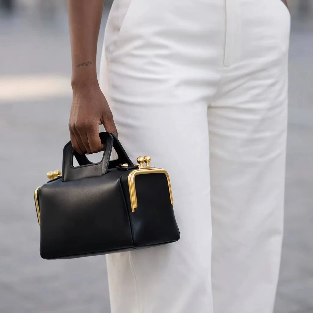 2026High Quality Retro PU Solid Color Pillow Bag Clasp Both Sides Fashionable Light-Luxury Women's Handbag Summer Shoulder