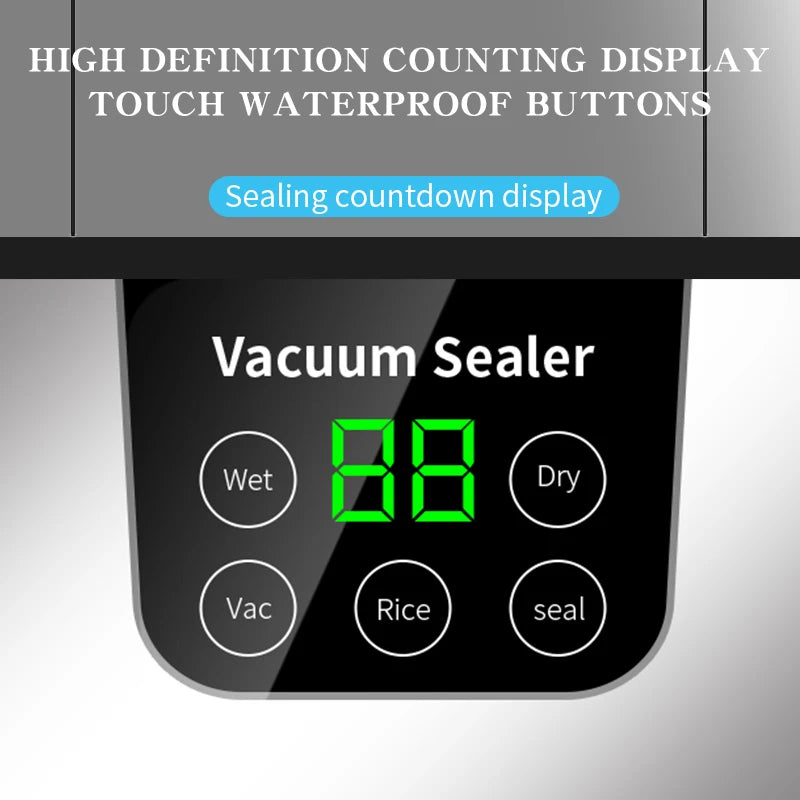Electric Vacuum Sealer 65KPA Strong Vacuum Food Storage Seal Built-in Cutter 30CM Kitchen Food Sealing Vacuum Packaging Machine