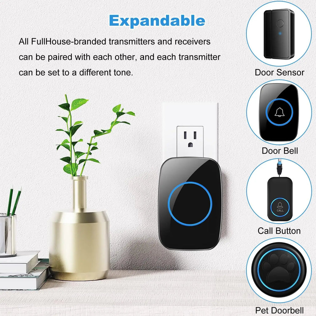 Wireless Doorbell EU/US Plug 300M Remote Control Waterproof 433 Frequency Through The Wall Signal Alarm Ambulance Smart Doorbell