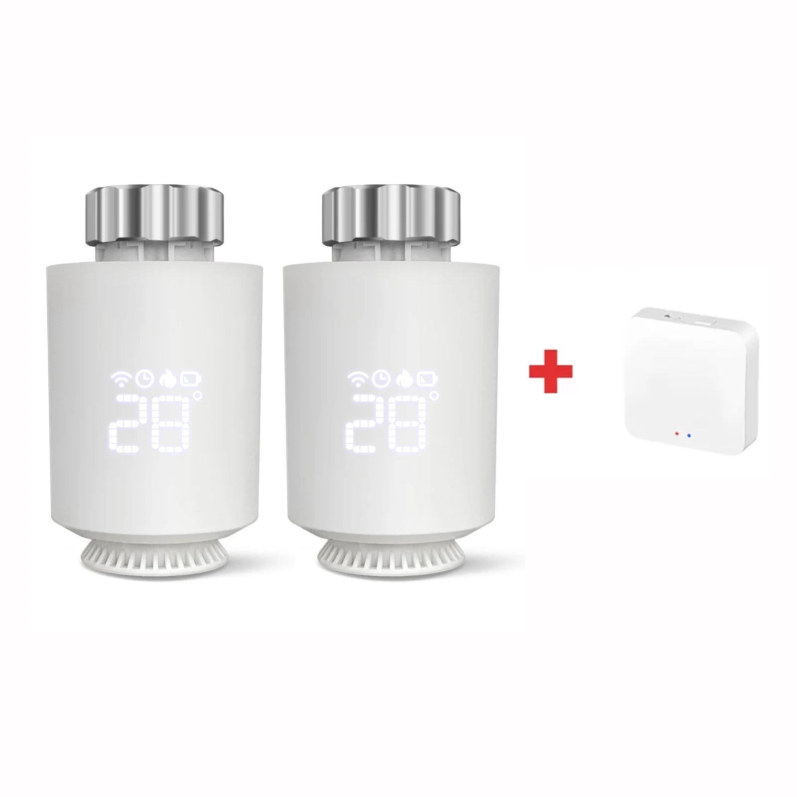 Smart Radiator Thermostat ZigBee Valve Controller for Home Heating 2 PCS with 1 Gateway Tidesmit
