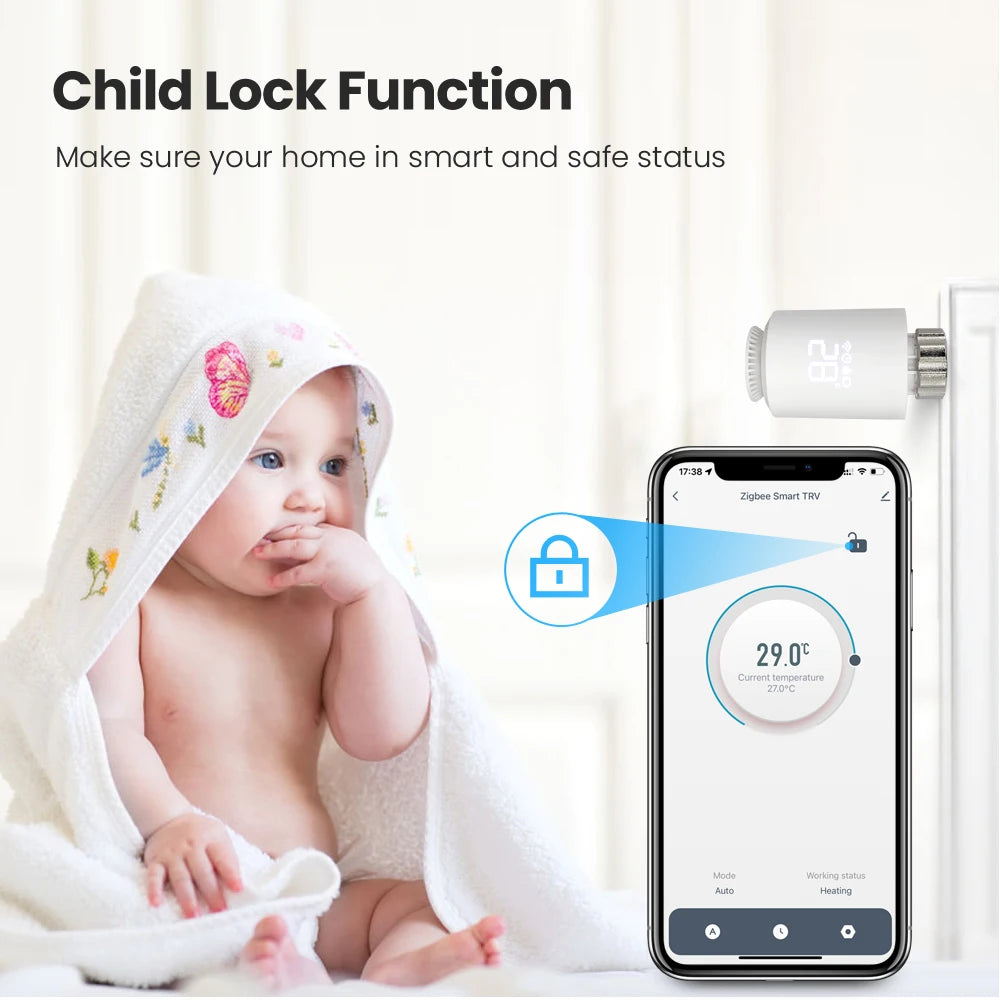 Smart Radiator Thermostat ZigBee Valve Controller for Home Heating Tidesmit