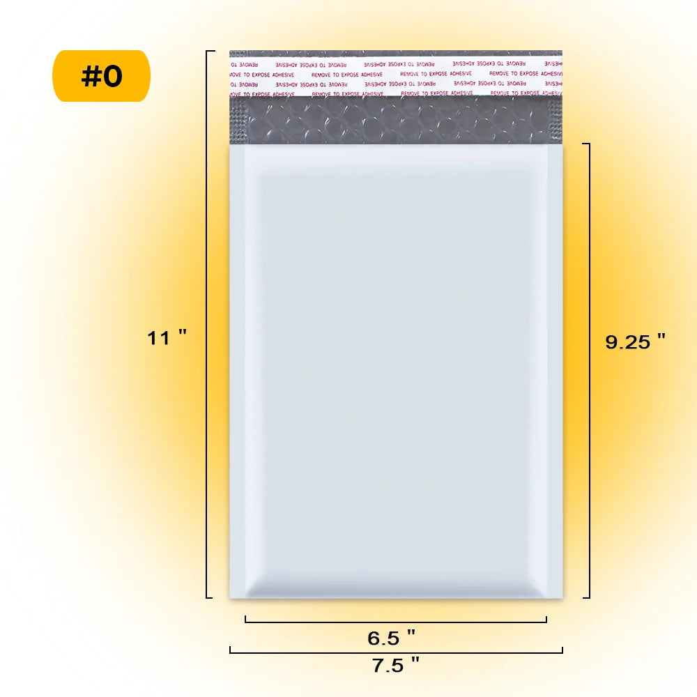 Made in USA 250 Pcs #0 6x10 Waterproof Poly Bubble Mailers Padded Envelopes Lightweight Durable Shipping Bags Wholesale Price