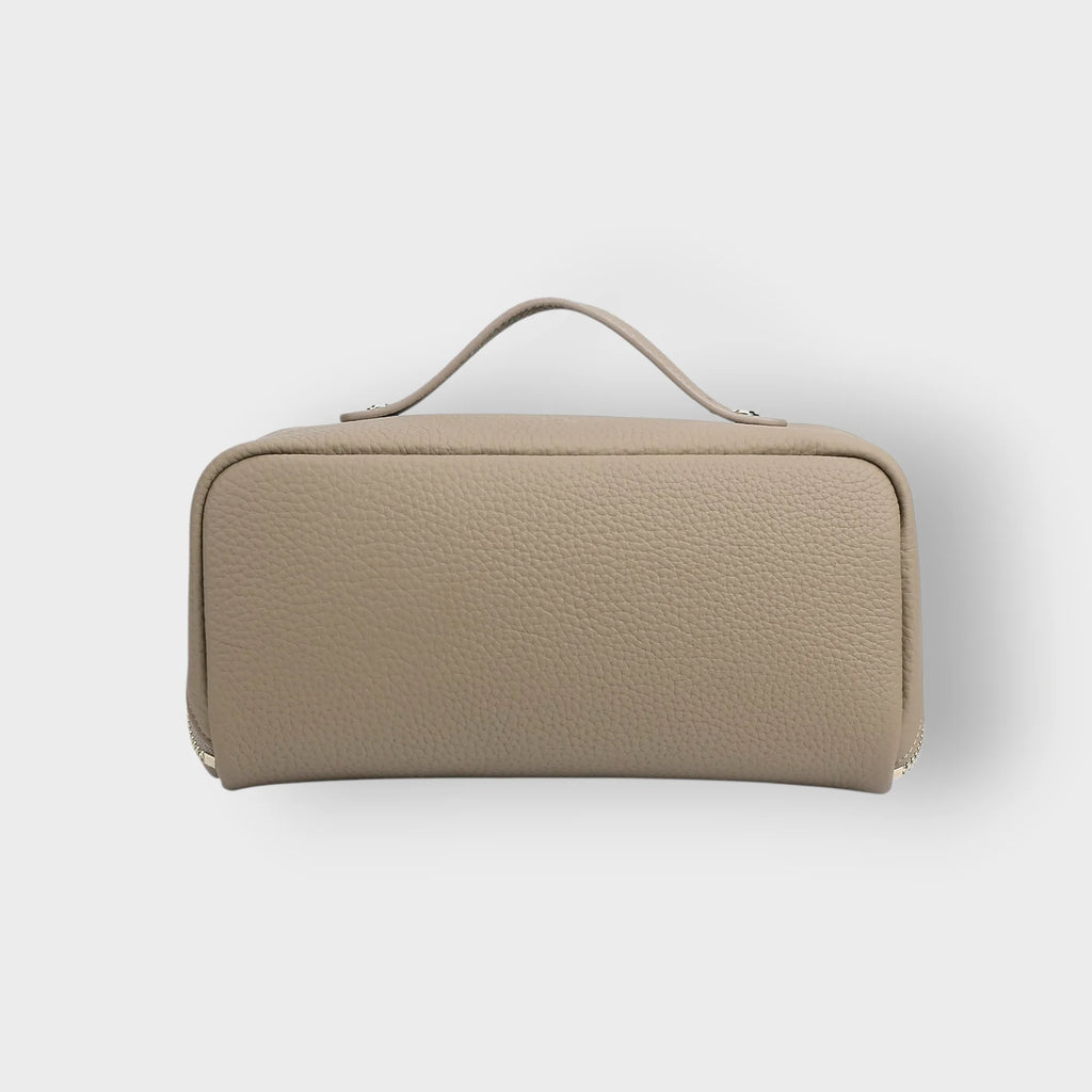 New Medium Capacity Genuine Leather Retro Candy Storage Box High-end Portable Waterproof Travel Cosmetic Soft Handle Zipper