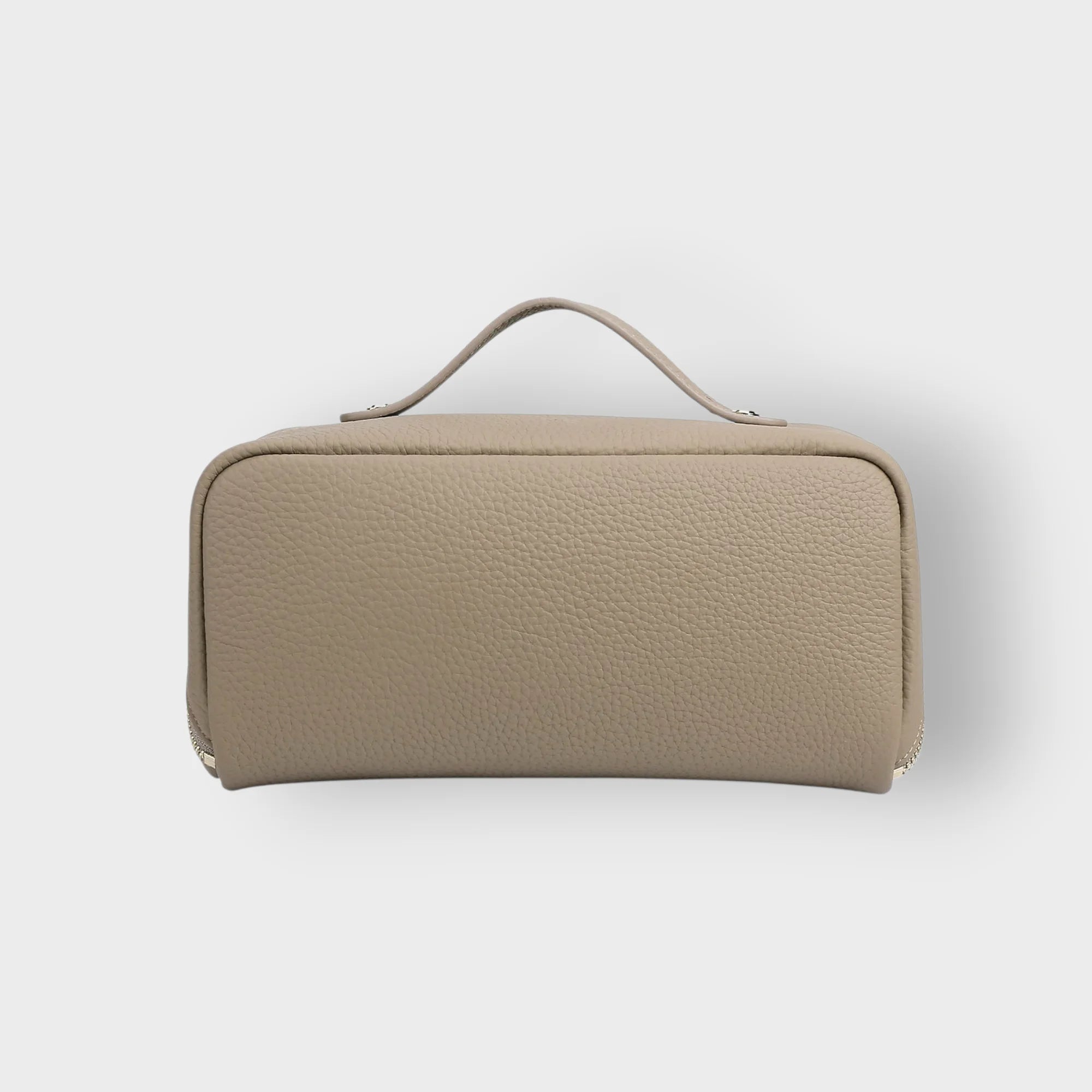 New Medium Capacity Genuine Leather Retro Candy Storage Box High-end Portable Waterproof Travel Cosmetic Soft Handle Zipper