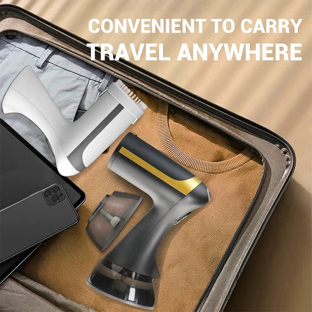 Tidesmit portable handheld garment steamer showing compact design and rapid preheating technology for wrinkle removal