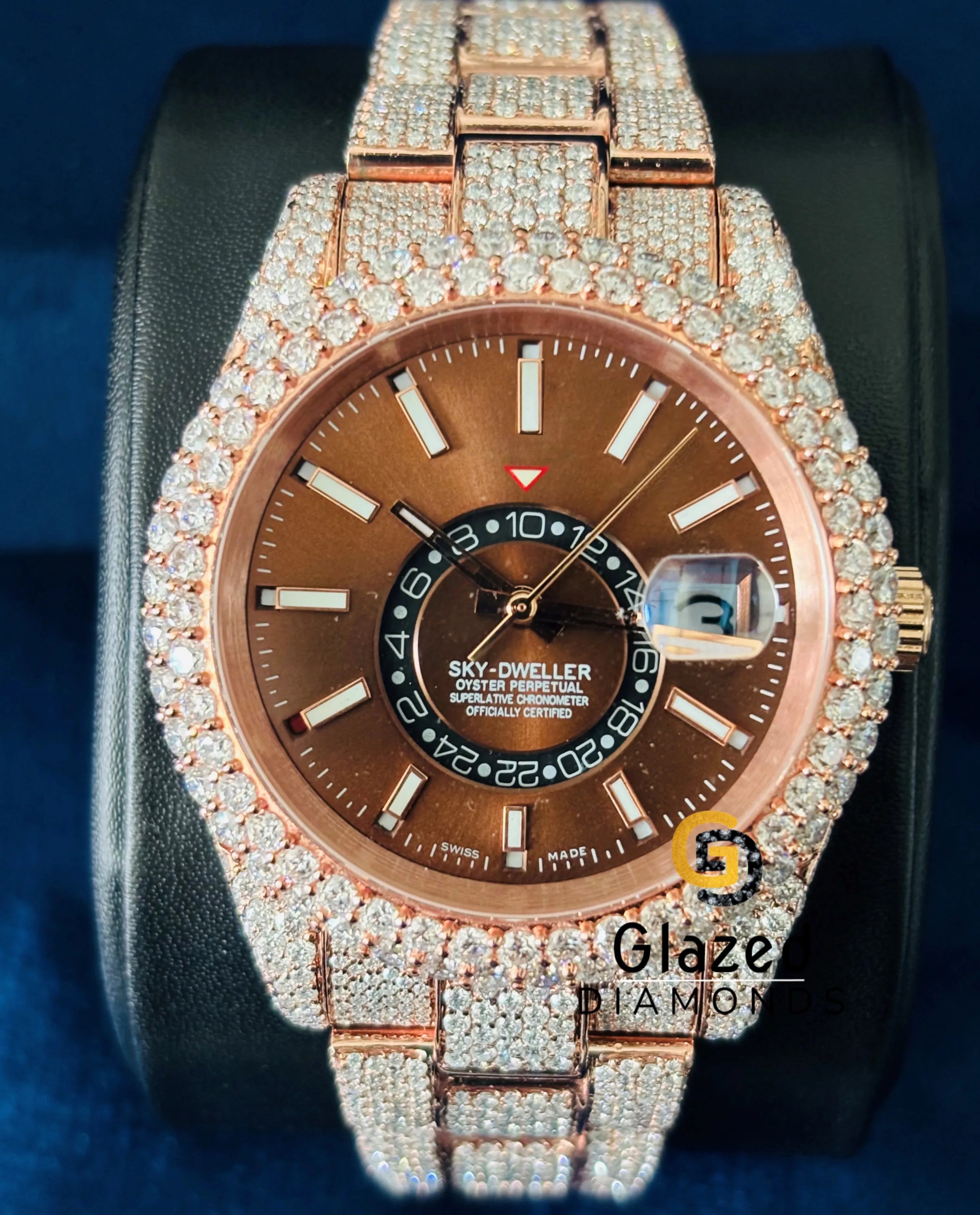 High Quality Men's Stainless Steel Automatic Mechanical Watch Luxury Lab Grown Diamond VVS Clarity ETA Movement Glass Analog