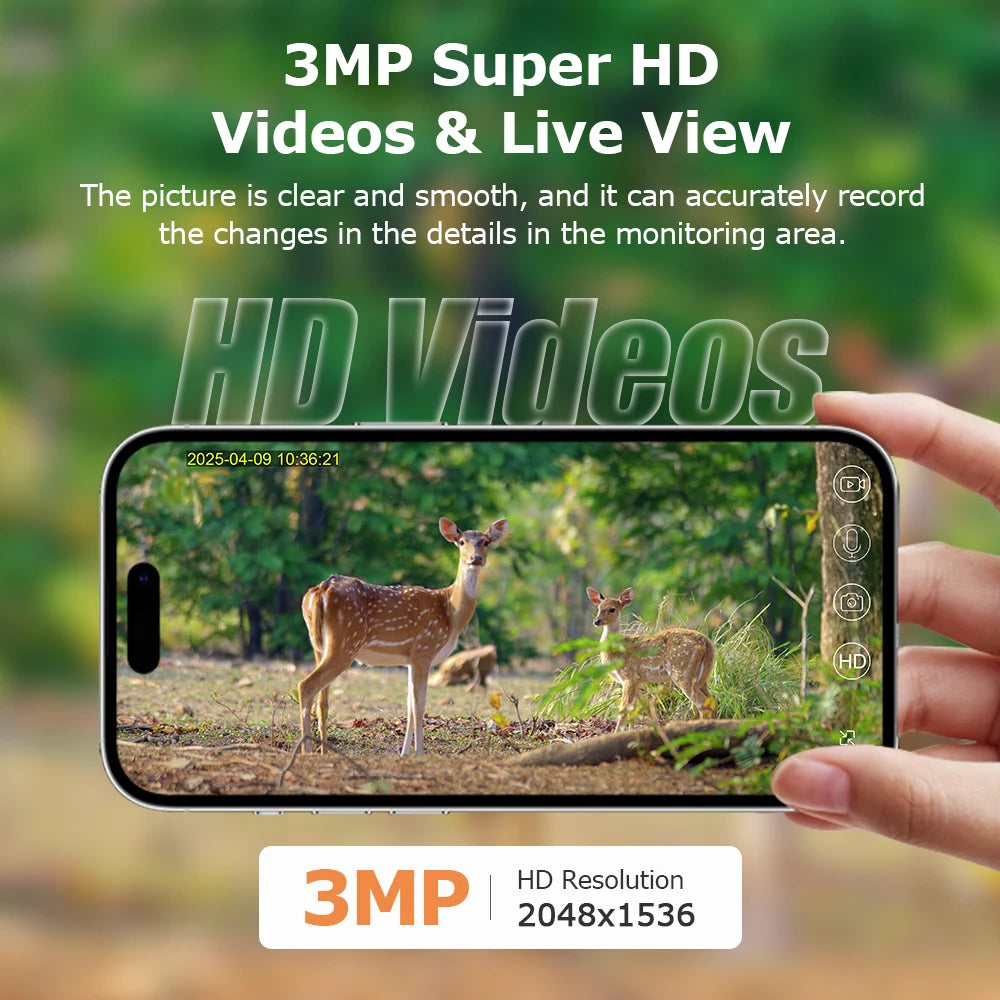 SHIWOJIA Mini PTZ Camouflage Solar Camera 4G WiFi IP65 Wide Angle AI Animal Detection Trail CCTV Security for Hunting Outdoor