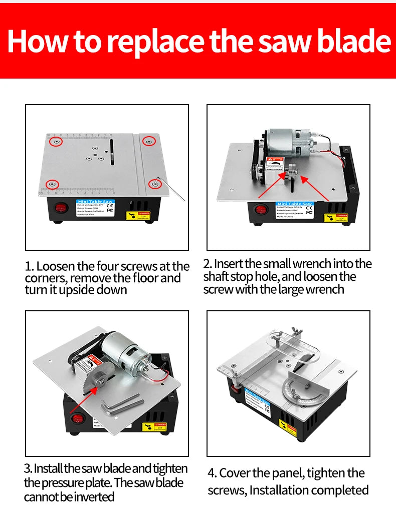 Mini Table Saw Electric Small Bench Saws Desktop Saw Household DIY PCB Model Cutting Tool Woodworking Lathe Machine 63mm Blade