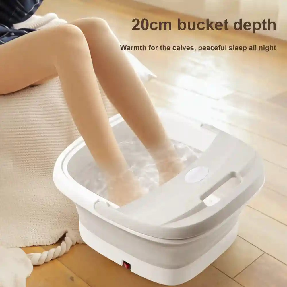 Portable Foot Massage Tub - Foldable Electric Basin with Heat Therapy Massage Roller Tidesmit