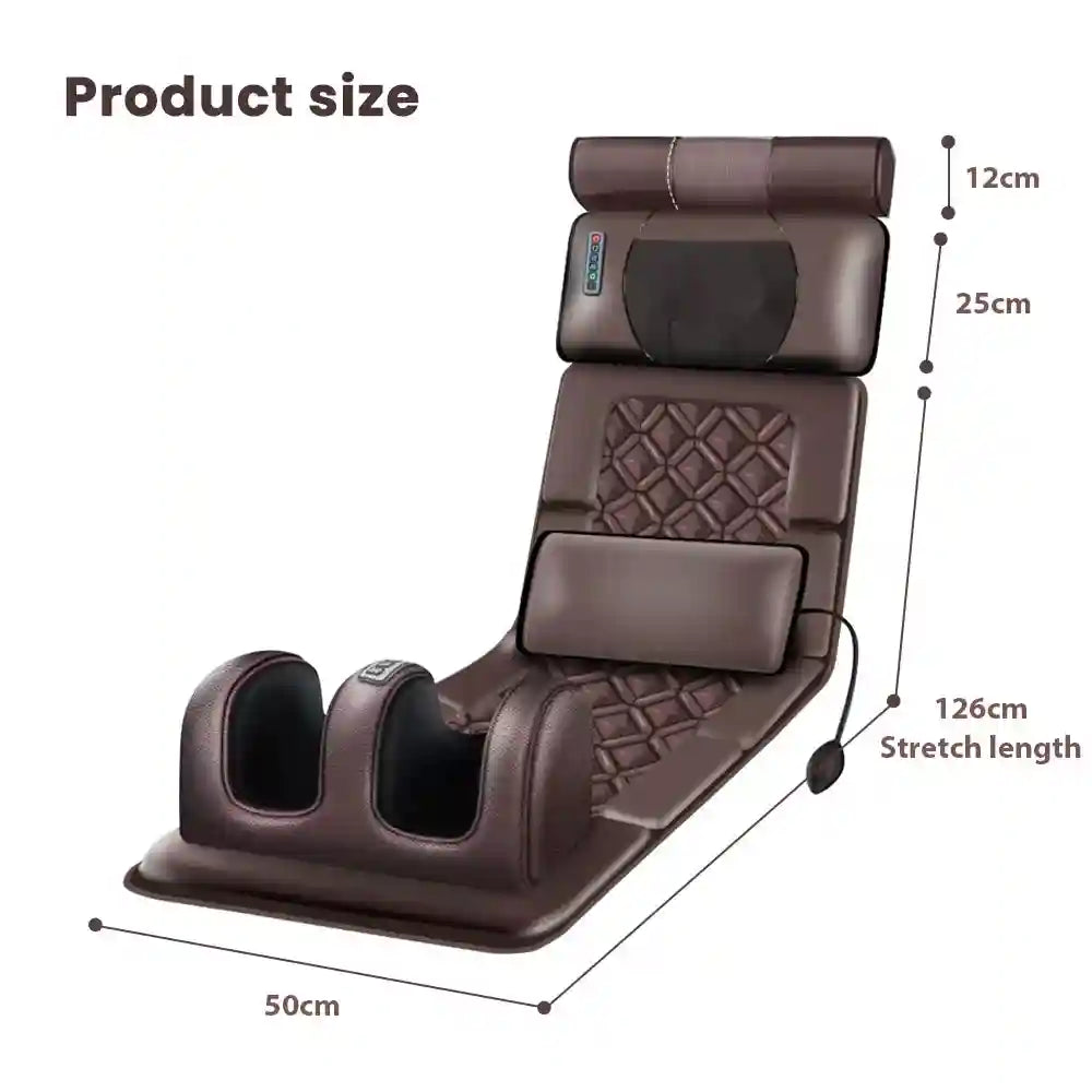 Electric Massage Mattress with Heat Therapy for Back Pain Relief (EU) Back Massage Instrument Tidesmit