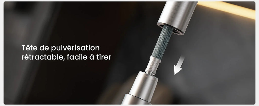 Kitchen Faucet Brushed, Screen Pull-Out Water Tap Kitchen 360 °   Rotatable, 2 Types of Spray Modes Cold Hot Water Stainless Steel 304, G3/8 Dvgw Single Handle Mixer, Sink Faucet Easy Installation