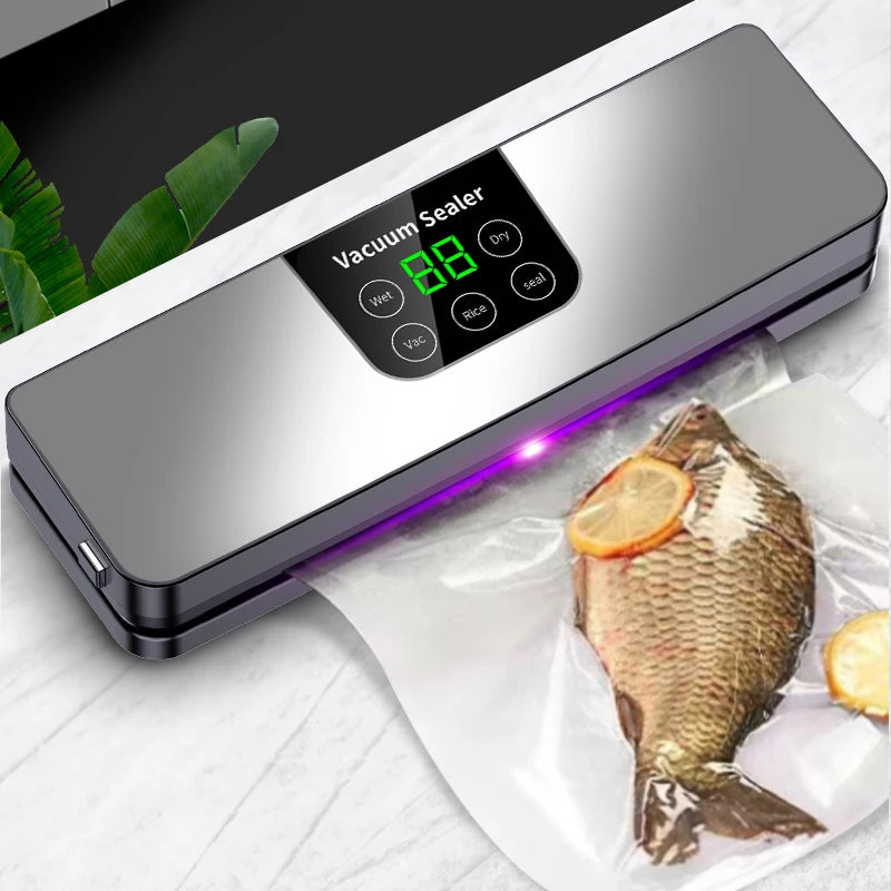 Electric Vacuum Sealer 65KPA Strong Vacuum Food Storage Seal Built-in Cutter 30CM Kitchen Food Sealing Vacuum Packaging Machine