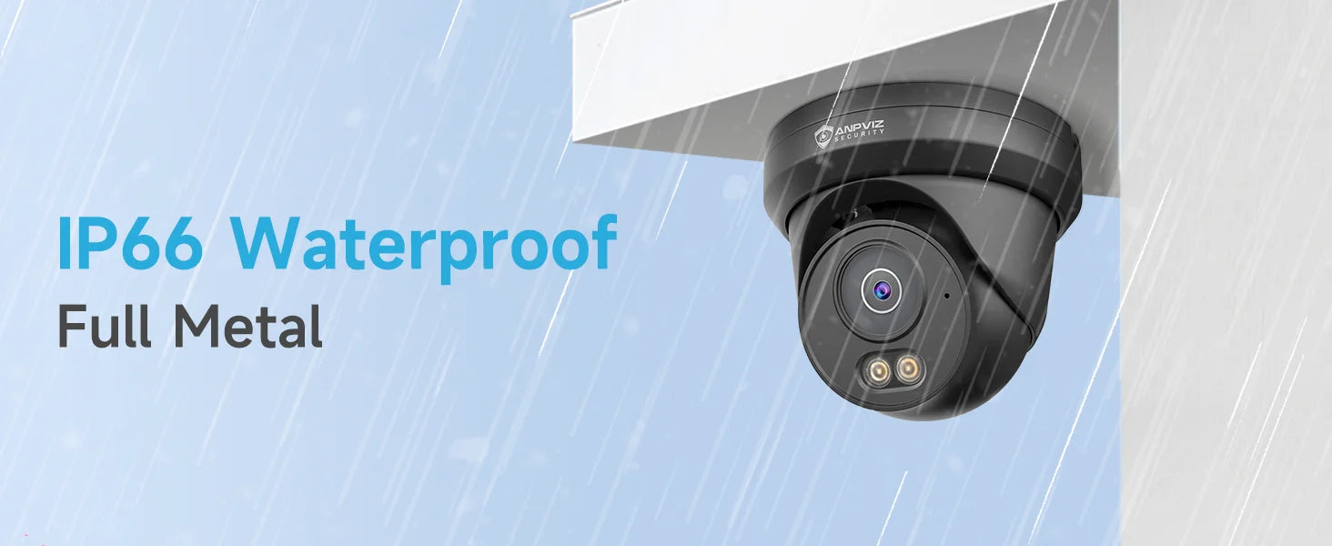 Anpviz 4MP PoE Camera Full Metal Turret Security IP Camera Smart Dual Light Color AI Human Motion Detection Built-in Mic H.265