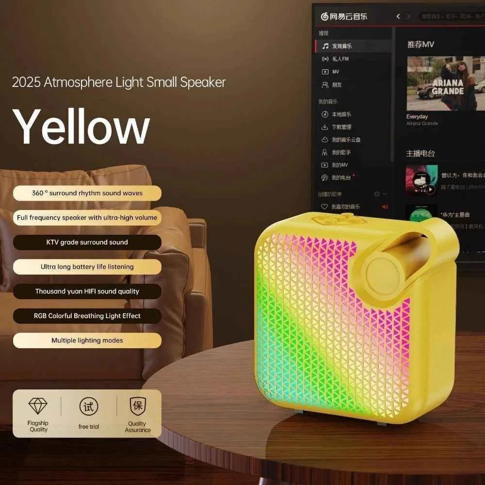 CTX Travel Outdoor Music Player for Bluetooth Speaker with RGB LED Lighting USB AUX Subwoofer Plastic Colorful Lights My Store
