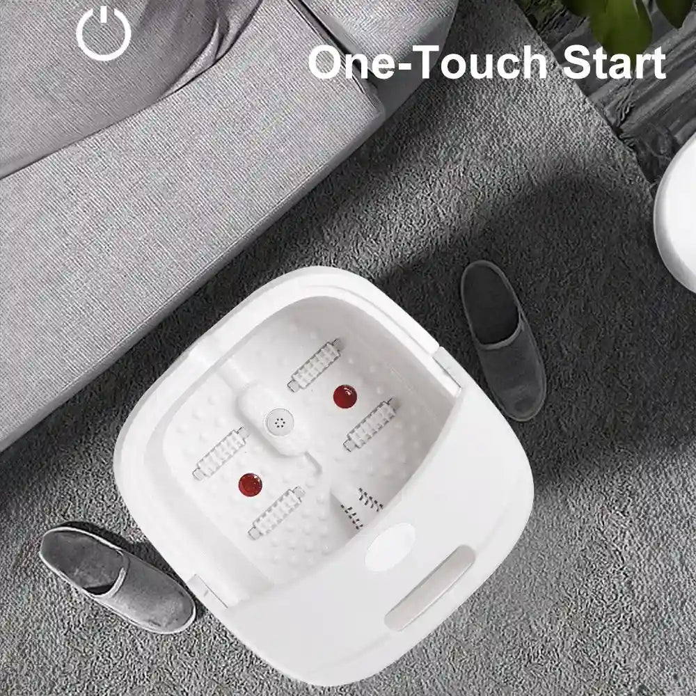 Portable Foot Massage Tub - Foldable Electric Basin with Heat Therapy Massage Roller Tidesmit