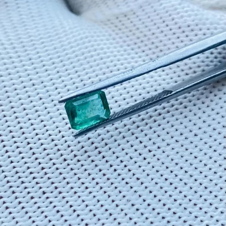 Natural Zambian Emerald Genuine Green Faceted Loose Gemstone May Birthstone Rare Jewelry Making Stone