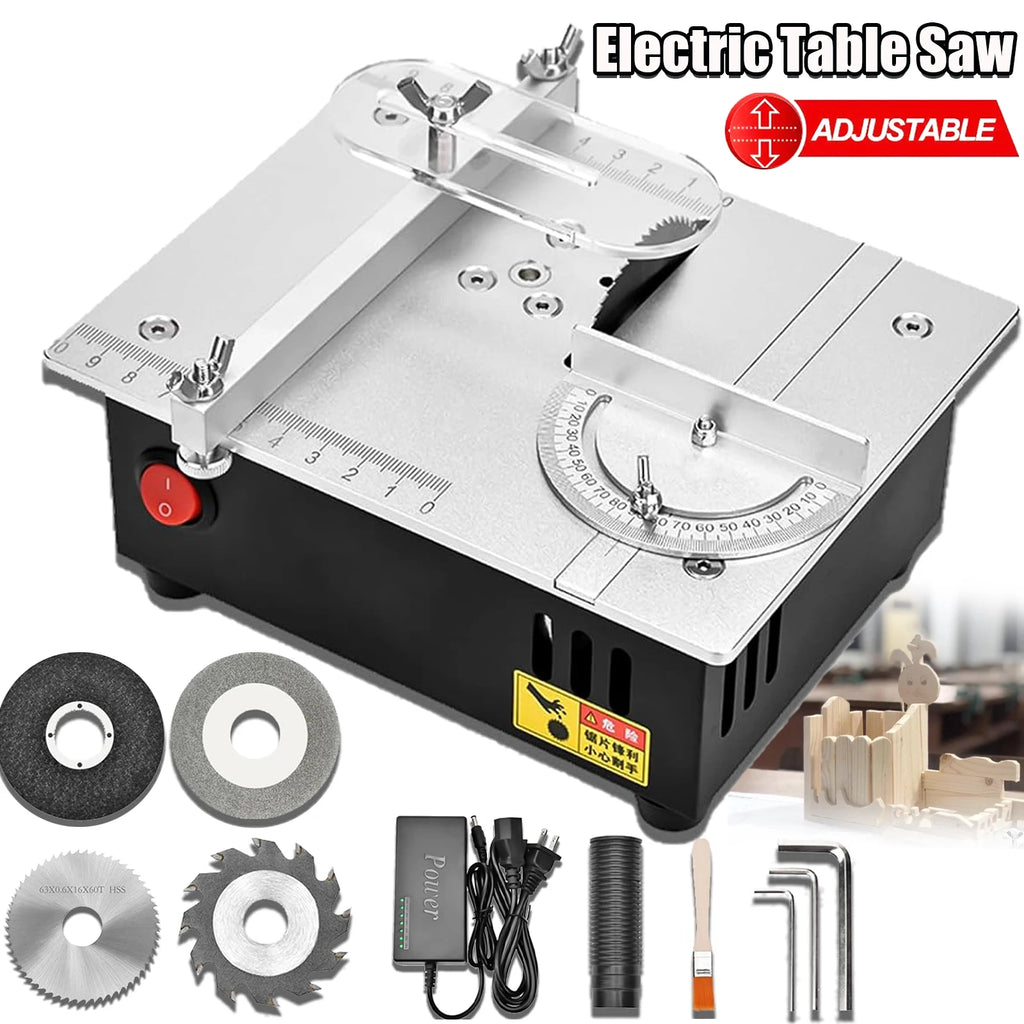 Precision Lift Electric Table Saw DIY Handmade Woodworking Tool Desktop Cutting Machine with Adjustable Cutting Depth DesktopSaw