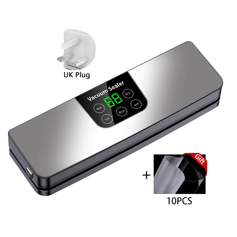 Electric Vacuum Sealer 65KPA Strong Vacuum Food Storage Seal Built-in Cutter 30CM Kitchen Food Sealing Vacuum Packaging Machine