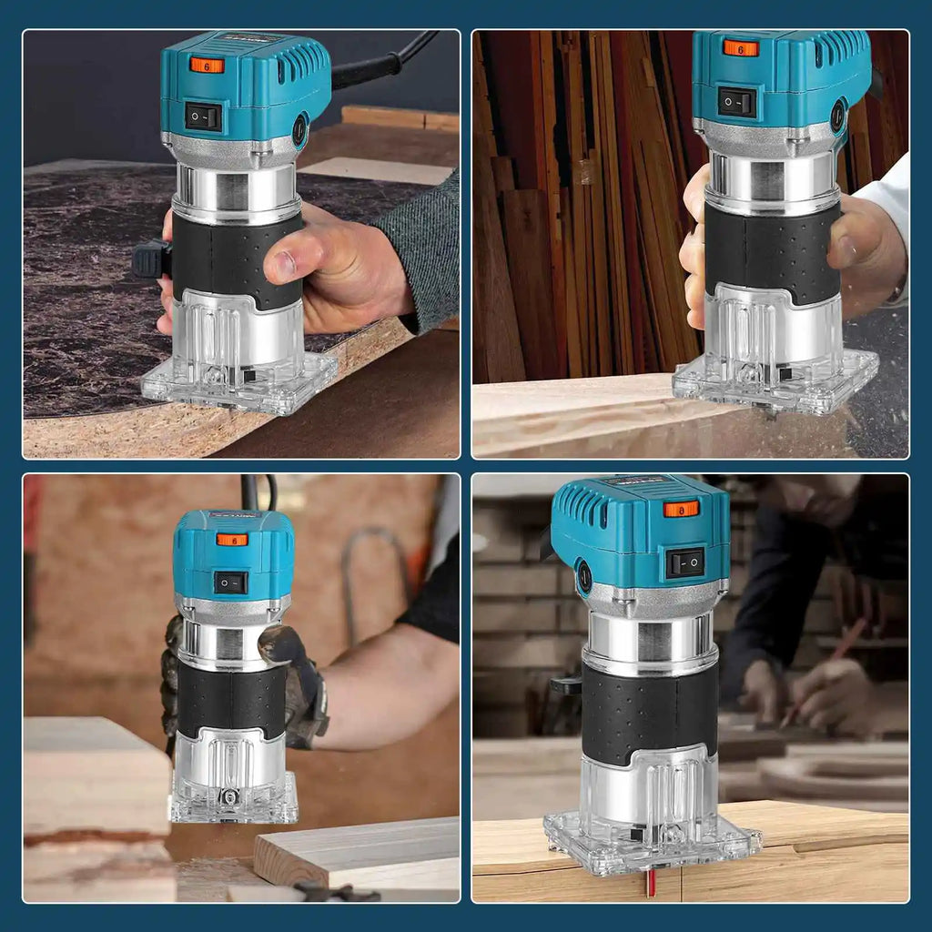 2000W Electric Trimmer Wood Milling Trimming Engraving Slotting Machine Versatile Woodworking Router Power Tool with Milling Cutter