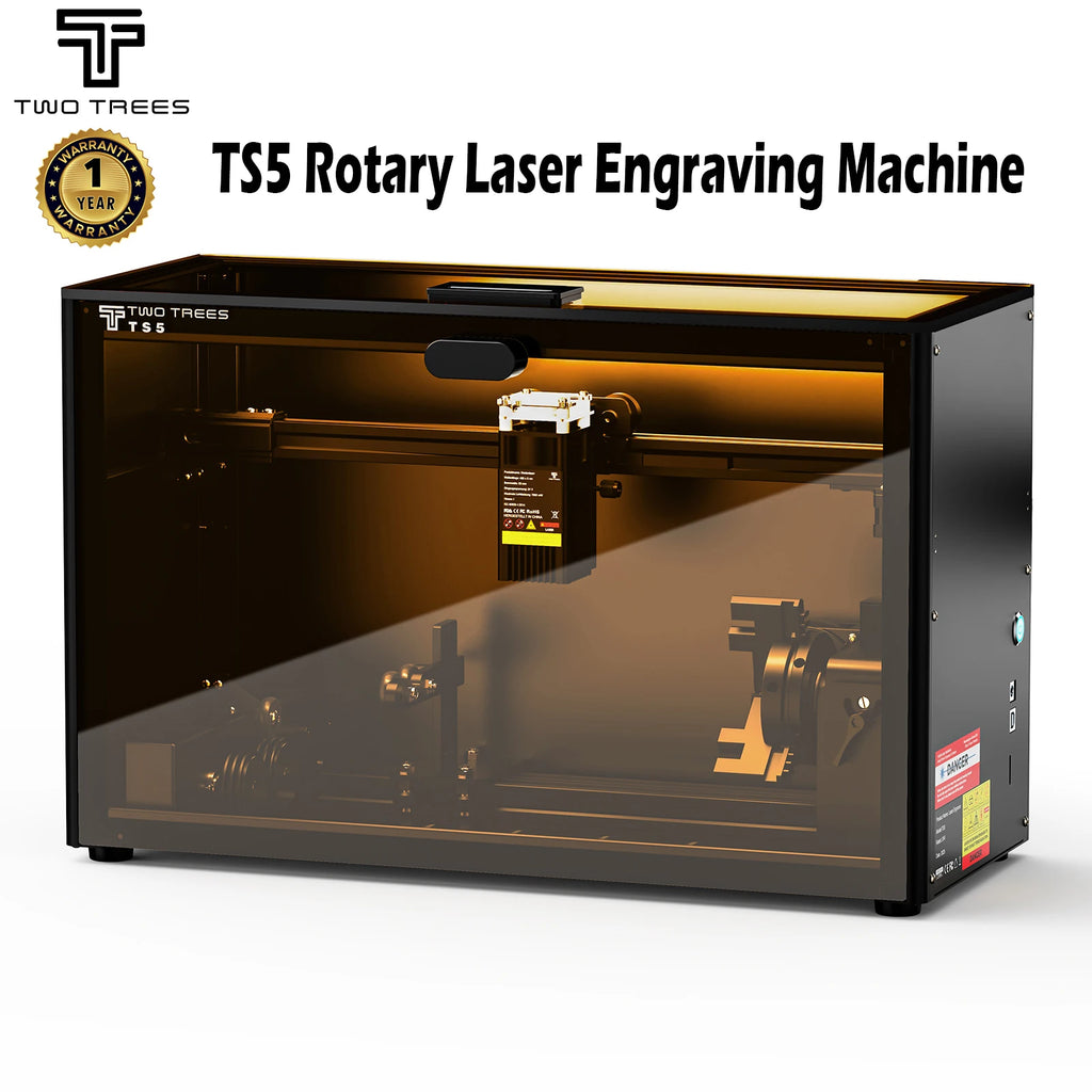 Twotrees TS5 Rotary Laser Engraver for Stanley Cup Pre-assembled 95% CNC Machine Laser Engraving Spheres And Circles Tools