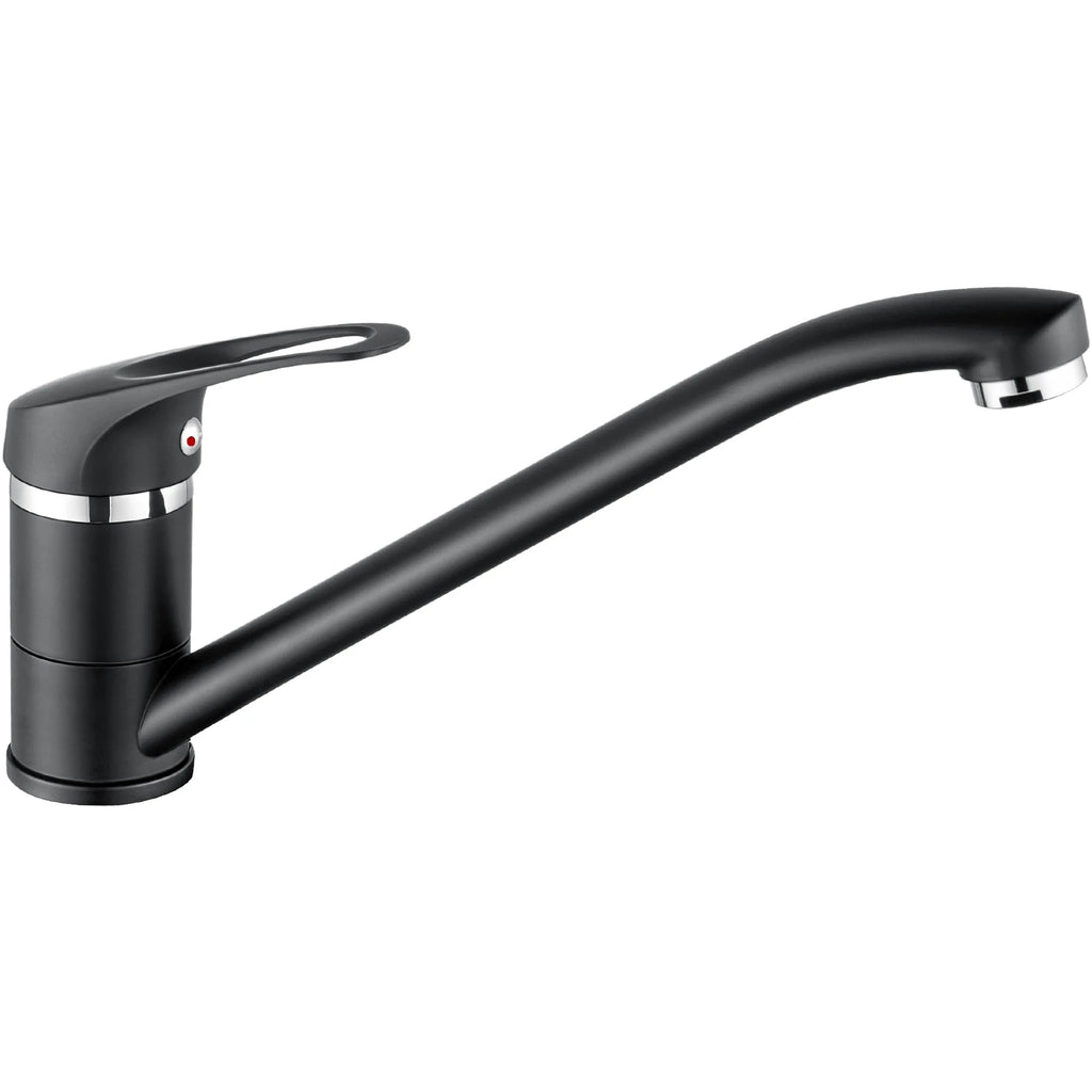 Black Kitchen Tap, Slanted Design 360 Swivel Bathroom Basin Faucet Hot Cold Water Mixer, Brass Stainless Steel Sink Tap, Removable Aerator PEX Hose, Standard G3/8 Modern Home Laundry Countertop Mounted Water Tap