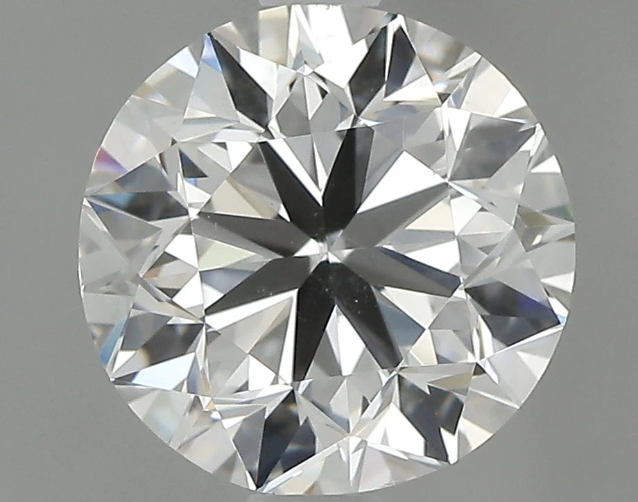 Round brilliant lab-grown diamond close-up, white sparkle facets