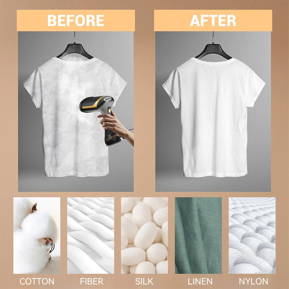 Tidesmit portable handheld garment steamer showing ergonomic handle and steam nozzle for quick wrinkle removal
