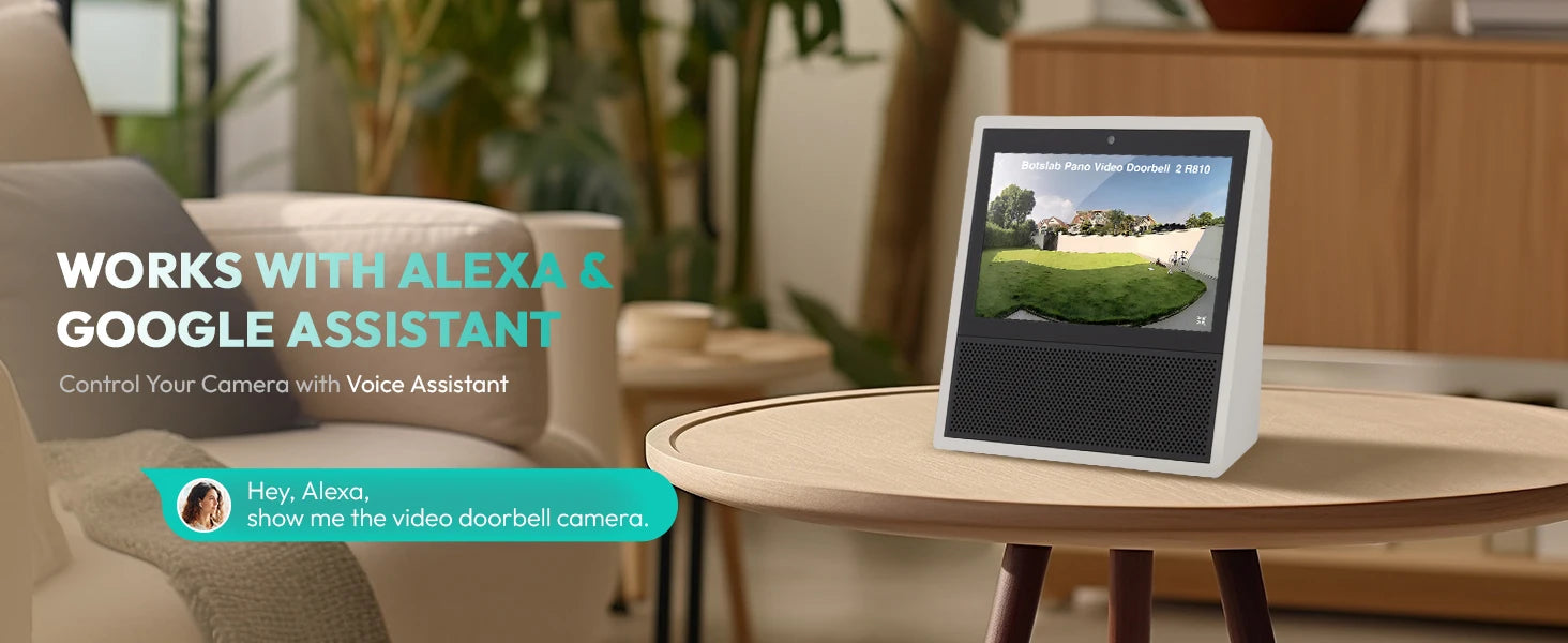 Botslab R810 180°Panoramic View Wireless Video Doorbell Camera AI Motion Detection Night Viewsion 5MP WiFi Camera Doorbell IP66 Waterproof Security Digital Door Peepholes with Cloud and Local Storage