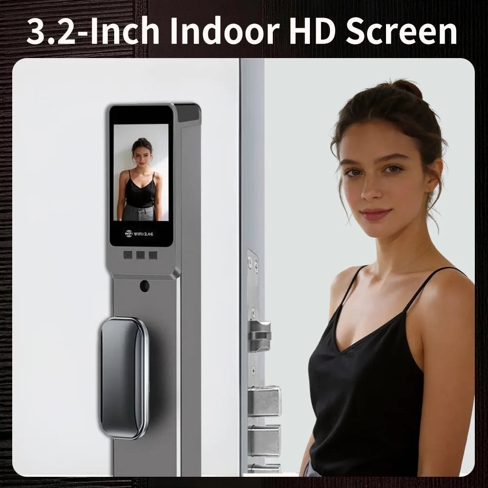 Wishome WiFi APP Smart Door Lock 3D Face Recognition Fingerprint Electronic Door Lock