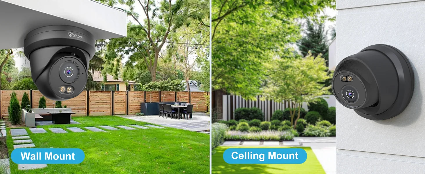 Anpviz 4MP PoE Camera Full Metal Turret Security IP Camera Smart Dual Light Color AI Human Motion Detection Built-in Mic H.265