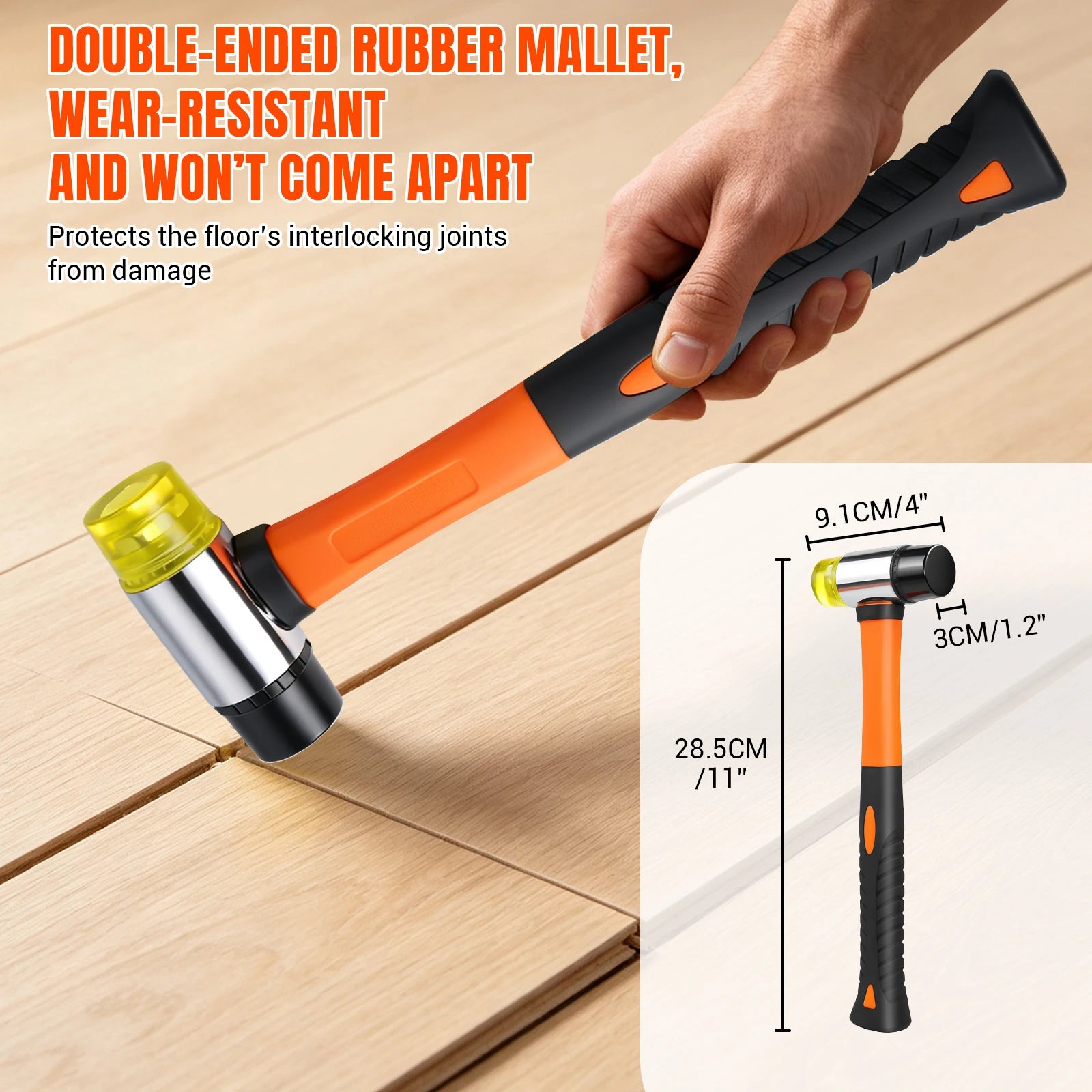 Multi-Piece Composite Floor Installation Kit, Hardwood Flooring Accessories Tool Set, Includes Floor Padding, Drill Blocks, Pull Rods, Rubber Hammer