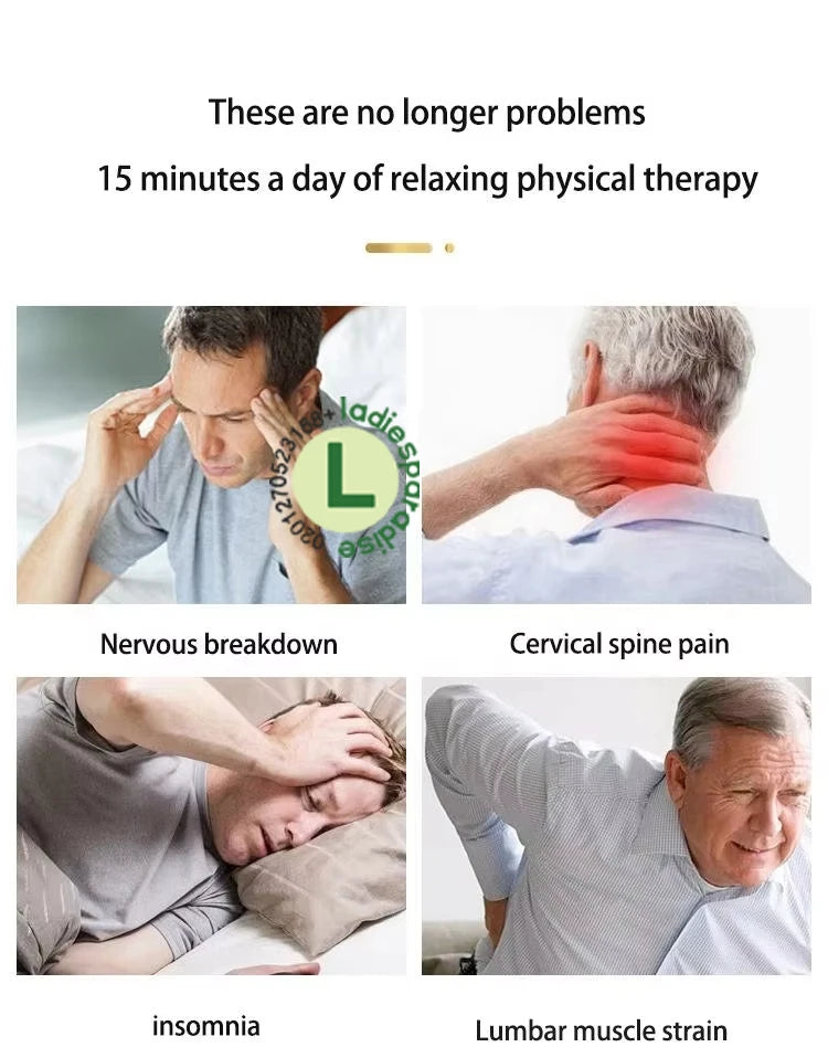 DDS bioelectric therapy massager for pain relief, treating neck, back, and insomnia via low frequency pulse technology.