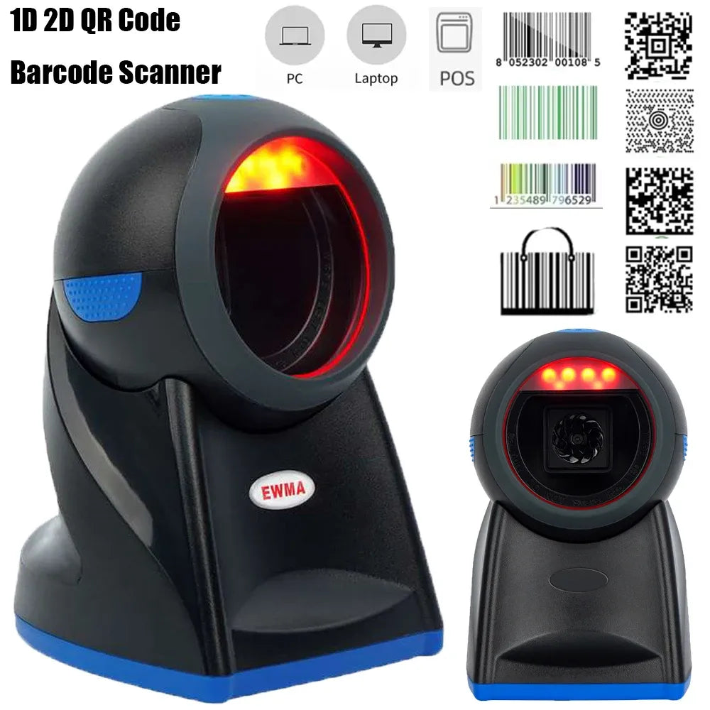 Leshine Barcode Scanner 1D 2D QR Code Barcode Scanner for Supermarkets Retail Barcode Reader for PC Laptop Window POS