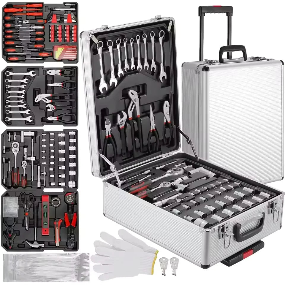799PCS Mechanics Tool Set with Rolling Toolbox, Complete Socket Wrench & Hand Tool Kit for Home Repair, DIY, Garage & Automotive Maintenance