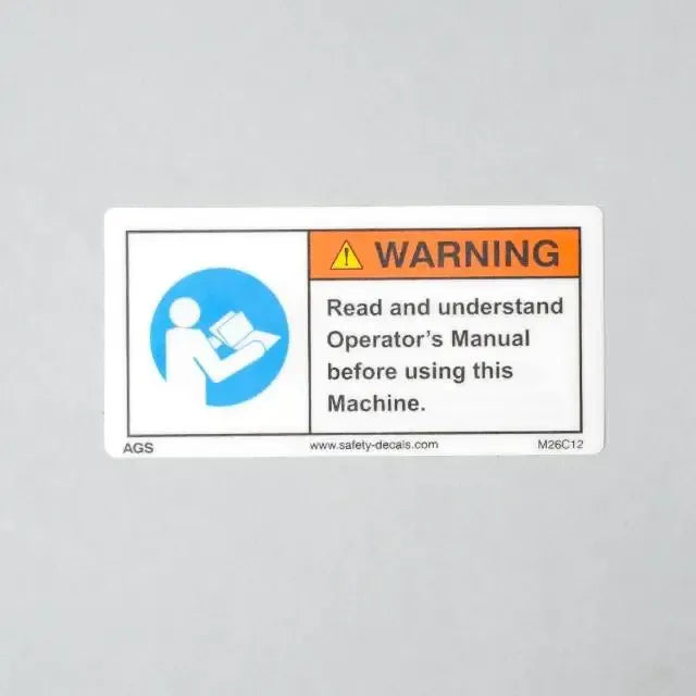 Industrial Machinery Operator Manual Safety Adhesive Sticker Matte Finish - Angle/Detail 1