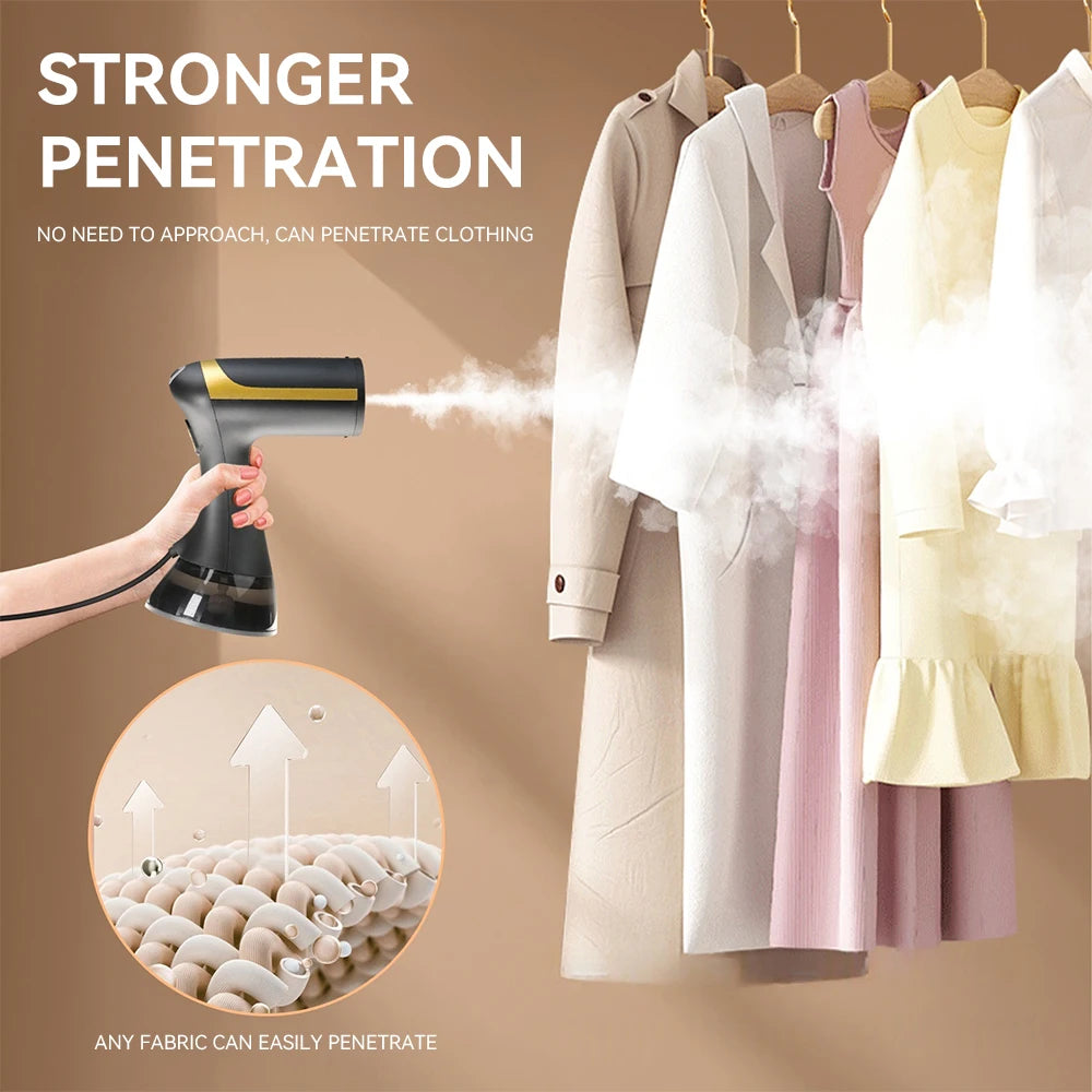 Tidesmit portable handheld garment steamer showing compact design for travel and quick heat ironing features