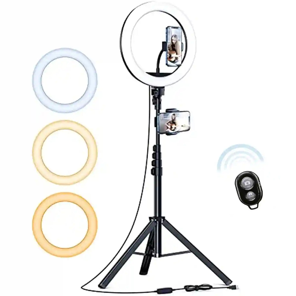 10 Inch LED Ring Light With 63 Inch Tripod Stand for Content Creators 10 inch Tidesmit