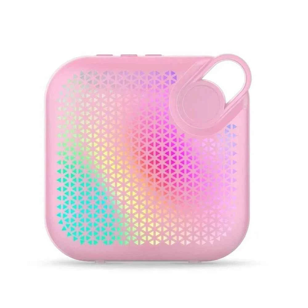 CTX Travel Outdoor Music Player for Bluetooth Speaker with RGB LED Lighting USB AUX Subwoofer Plastic Colorful Lights Pink plastic My Store