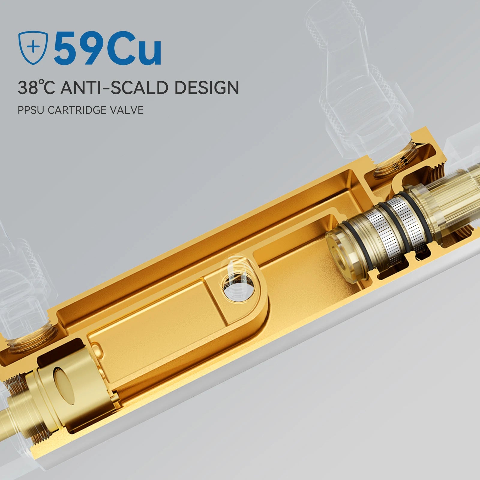 Auralum Thermostatic Shower Column, Stainless Steel with Brass Faucet, 12 inch Large Head Shower, 0.8-1.24 m, Shower System, Chrome, Square