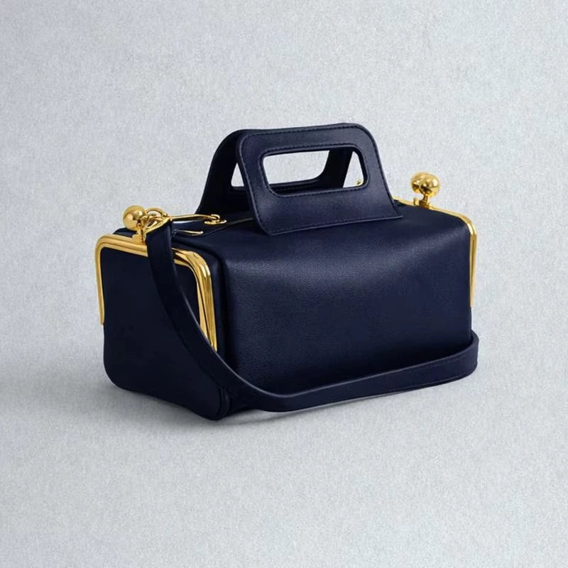 2026High Quality Retro PU Solid Color Pillow Bag Clasp Both Sides Fashionable Light-Luxury Women's Handbag Summer Shoulder