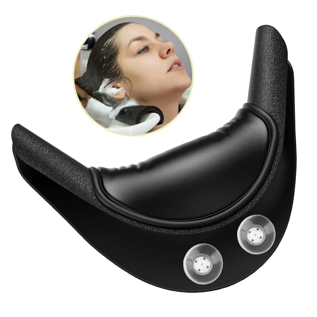 Shampoo Bowl Neck Rest Cushion - Soft Silicone Hair Wash Mat (Black) Massage Chairs Tidesmit