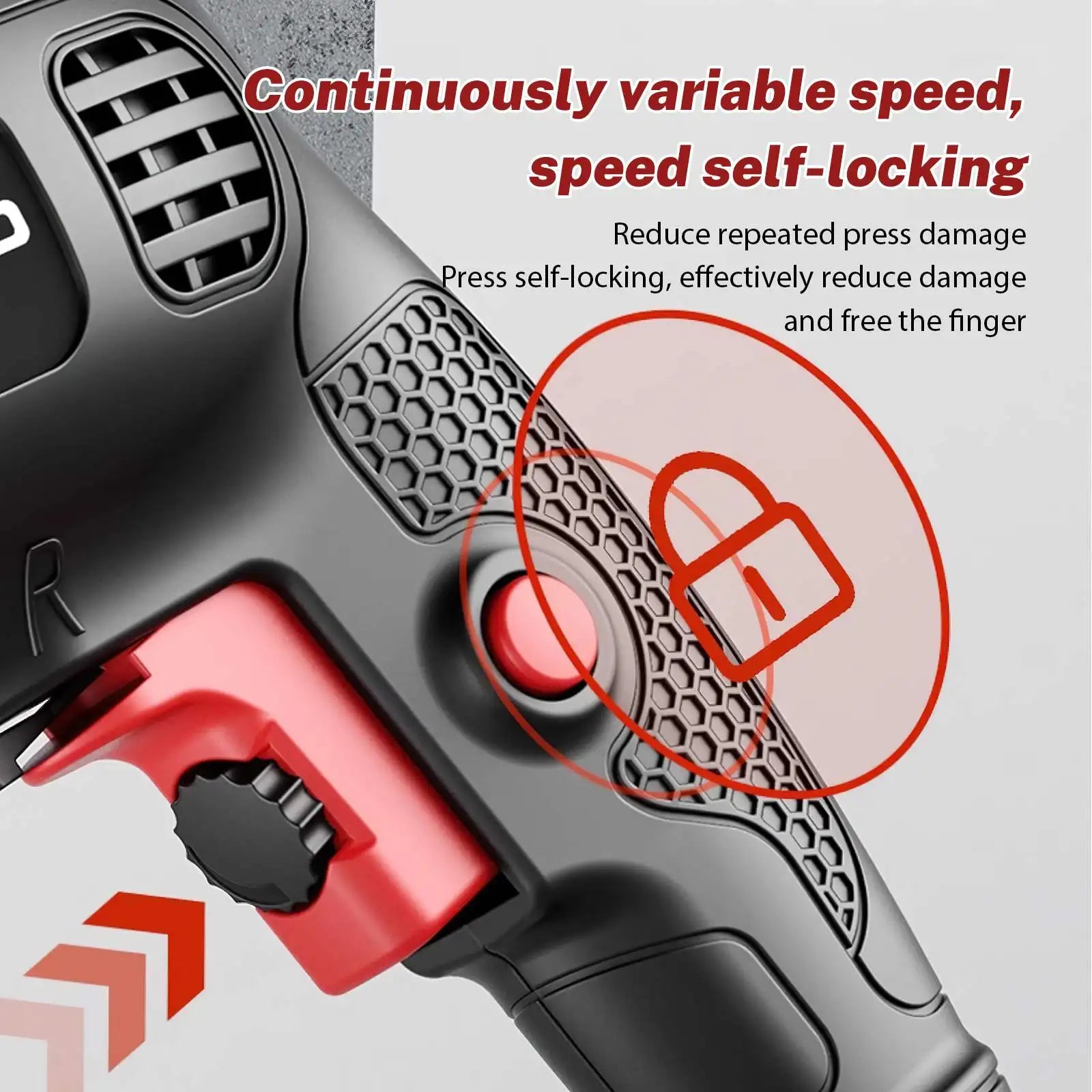 780W Electric Hammer Drill 13mm Variable Speed Corded Impact Drill, Dual Mode Drill Driver for Concrete, Wood, Steel with Auxiliary Handle Hole Drilling Power DIY Tools