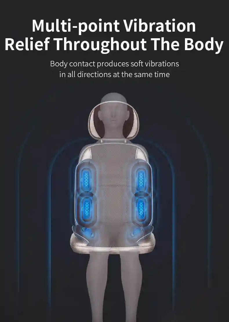 Electric Back Massager with Heat and Vibration - Gray Portable Device Massage Roller Tidesmit