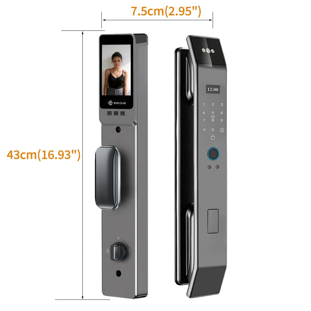 Wishome WiFi APP Smart Door Lock 3D Face Recognition Fingerprint Electronic Door Lock