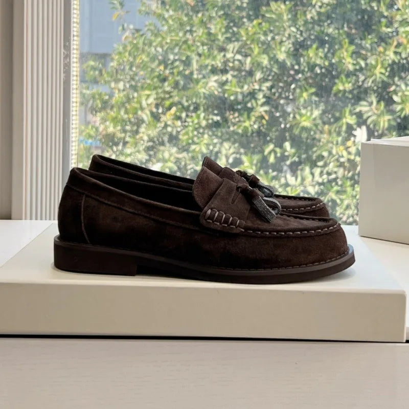 New Brand Women's Loafers Shoes Italian Designer High Quality Genuine Cow Leather slip on Dailywear Casual