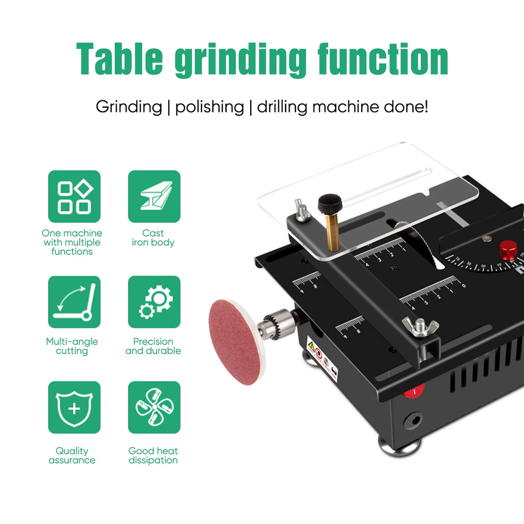 100W Mini Table Saw 5000RPM Small Woodworking Electric Bench Saw Handmade DIY Hobby Model Crafts Cutting Machine 16mm Blade Tool