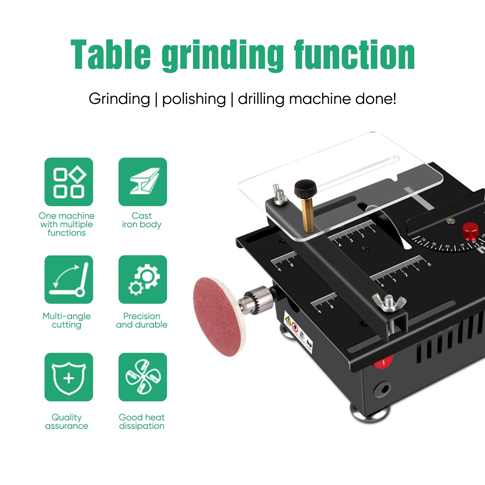 100W Mini Table Saw 5000RPM Small Woodworking Electric Bench Saw Handmade DIY Hobby Model Crafts Cutting Machine 16mm Blade Tool